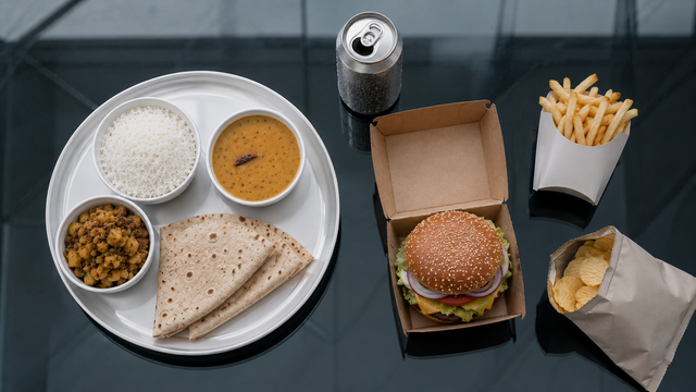Two meals a day. But where are the greens, fruits, berries, micronutrients?